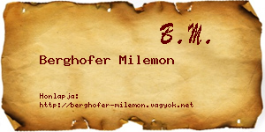 Berghofer Milemon névjegykártya